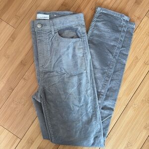 Gray 10” high rise corduroy pants